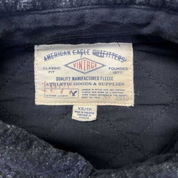 American Eagle Quilted Jacket Women’s XS Dark Gray Snap Front 9167 2014 - Picture 3 of 11